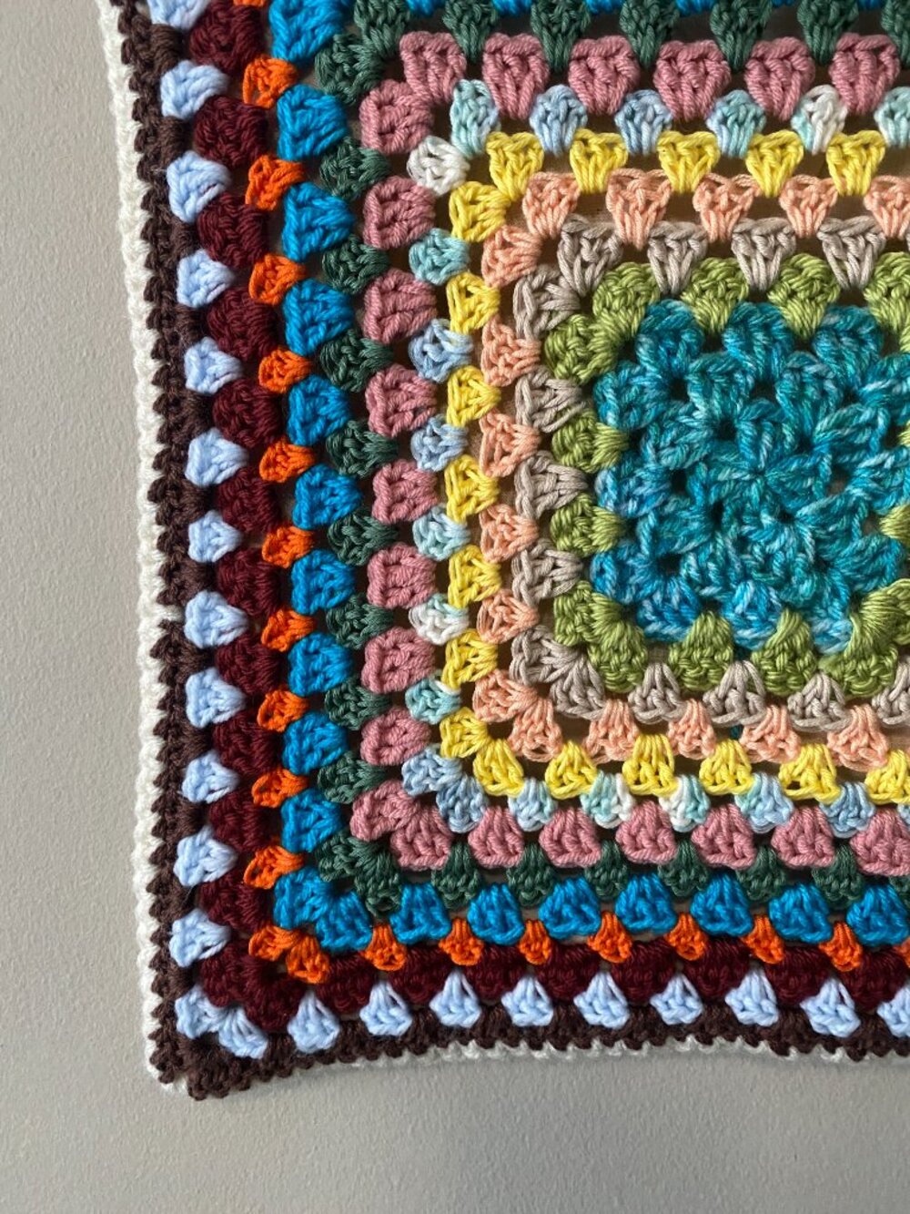 Handmade Multicolour Cotton Acrylic Crochet Covered Tote Bag - Picture 6 of 7
